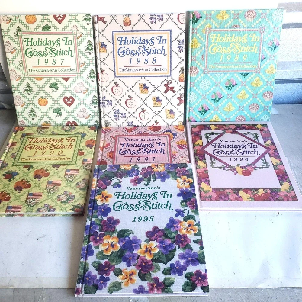 Lot Of 6 Vintage Vanessa Ann Holidays in Cross Stitch 1987-1995 missing 93 NOS